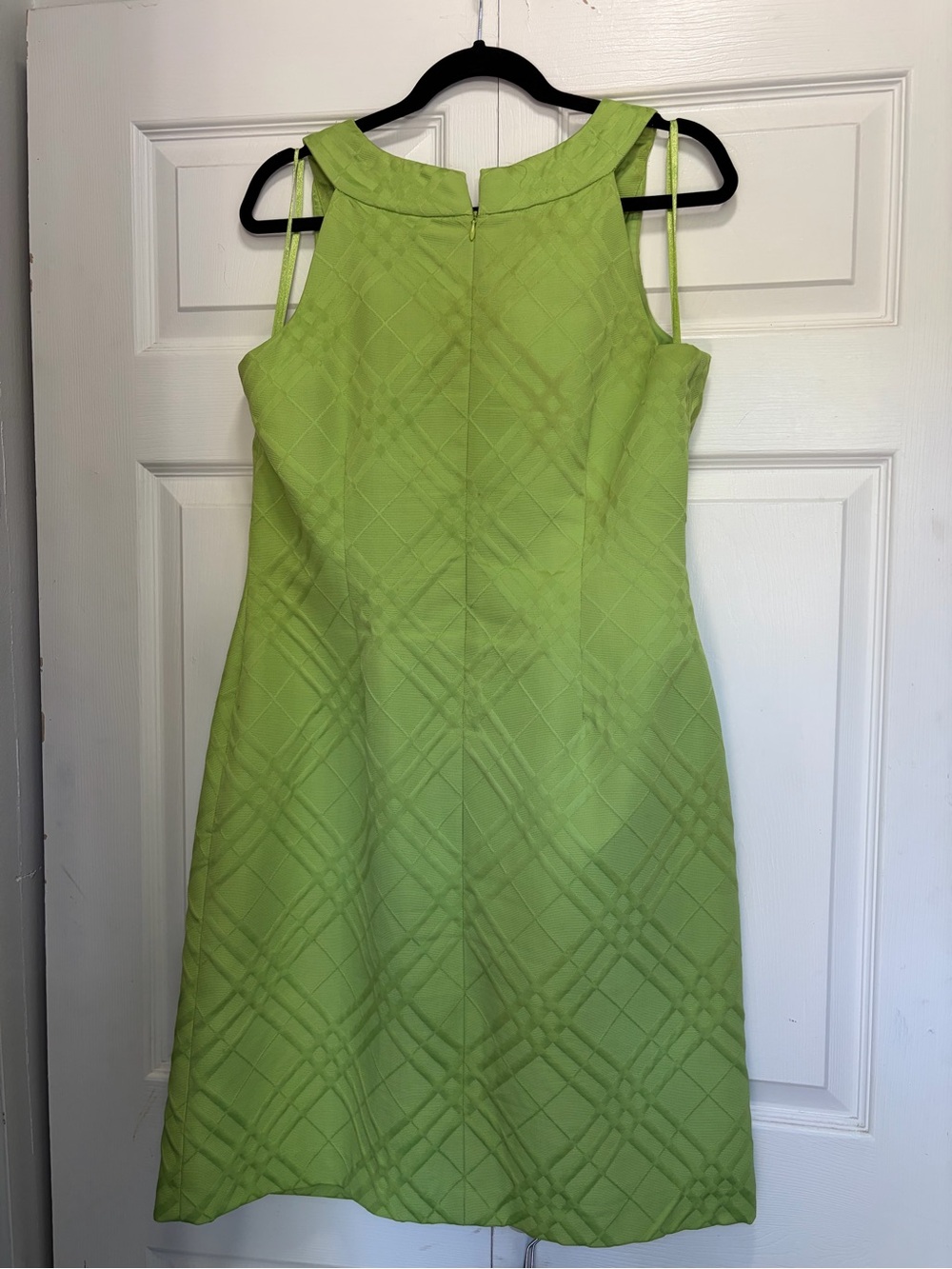 Vtg Jones New York Lime Green Sleeveless Shift Dress 12 flaws - Picture 2 of 12